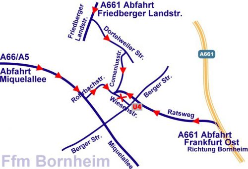 Anfahrt Osteoprax Praxis für Osteopathie in Frankfurt